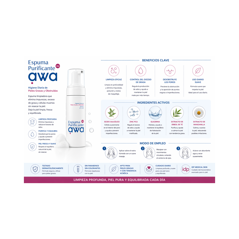 IDP AWA Espuma purificante 150 ml
