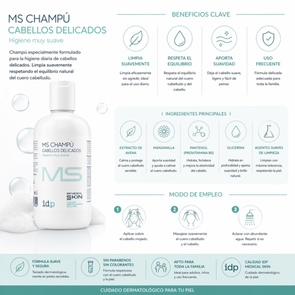 IDP MS Champú cabellos delicados 250 ml