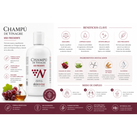 IDP MS champu de vinagre brillo capilar regulador ph cabello 2