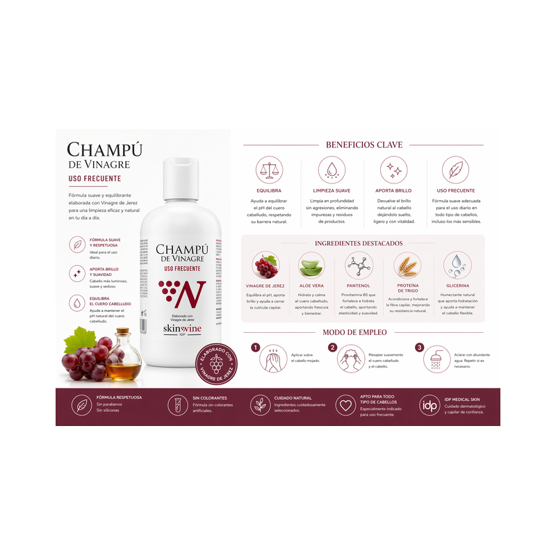 IDP MS Champú de vinagre 250 ml