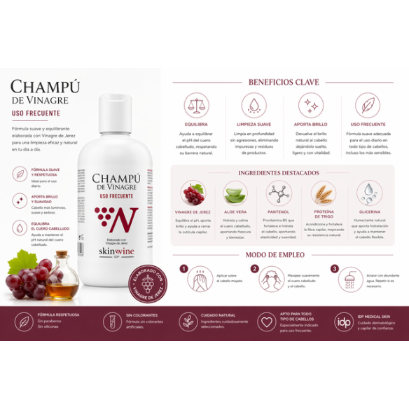 IDP MS Champú de vinagre 250 ml