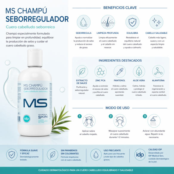 IDP MS Champú seborregulador 250 ml