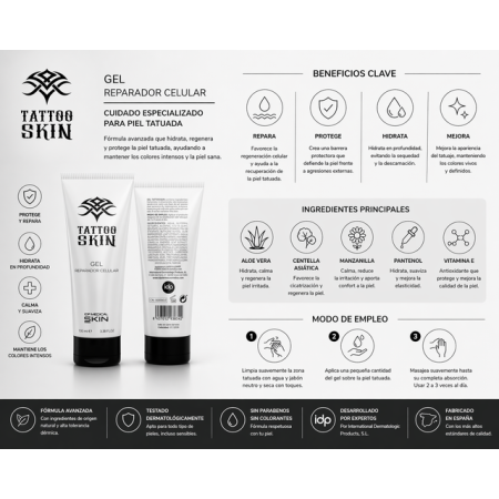 IDP MS tattoo skin gel reparador piel tatuajes hidratacion proteccion regenerador 2