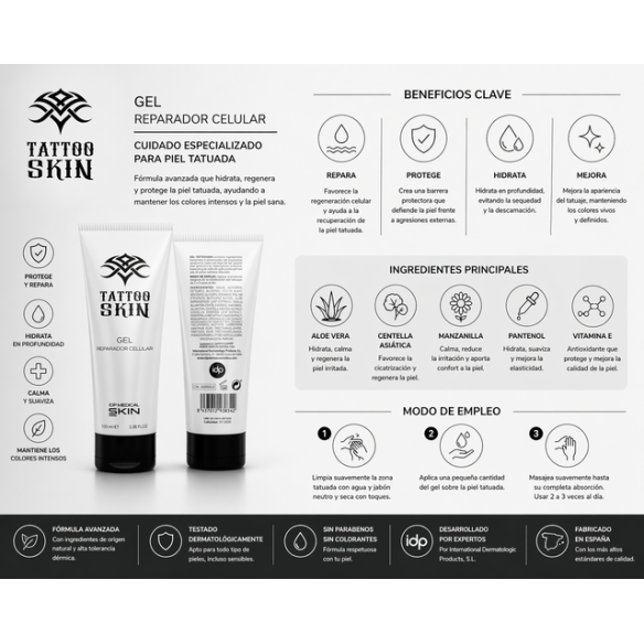 IDP MS Tattoo skin gel reparador