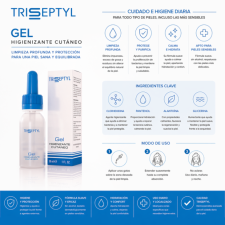 IDP MS triseptyl gel higienizante cutaneo limpieza piel regeneracion post tratamientos 2