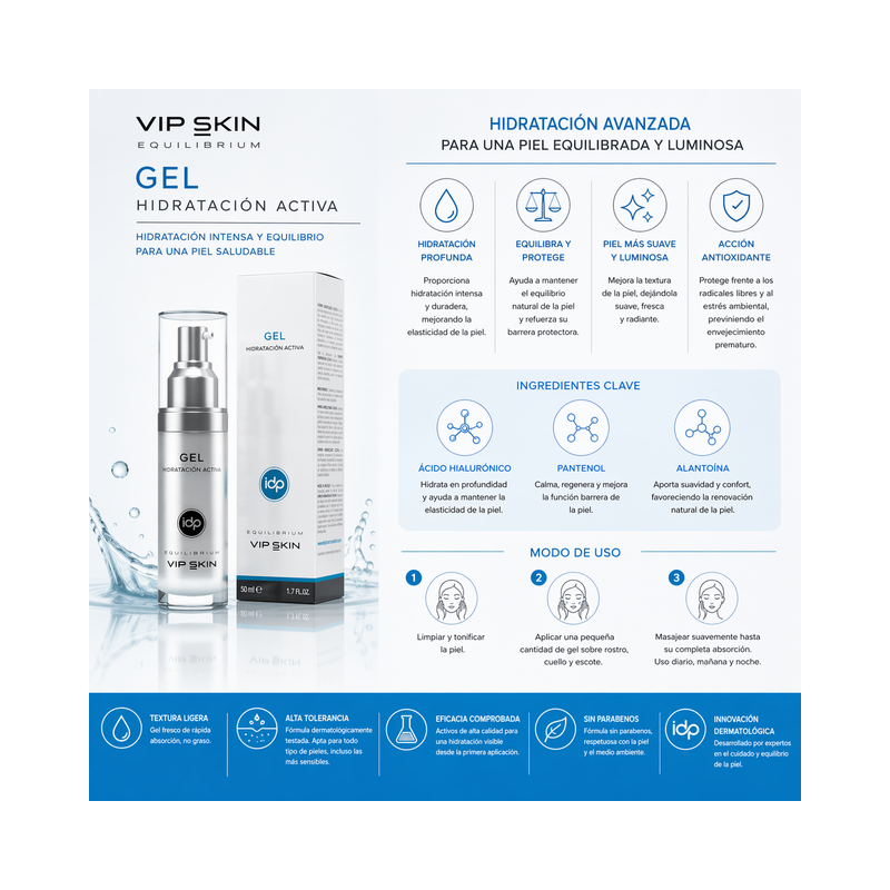 IDP VIP SKIN Gel hidratacion activa