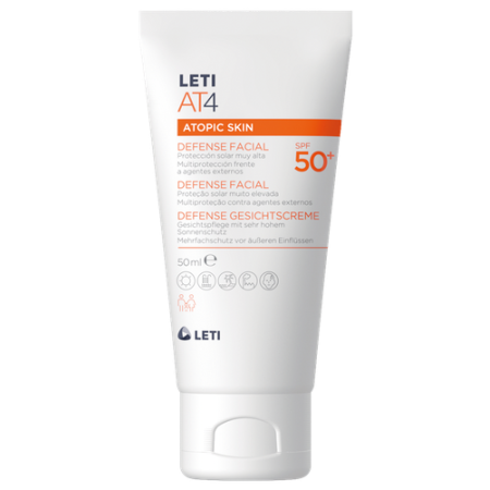 Leti AT4 defense facial spf50 protector solar piel atopica hidratante sensible