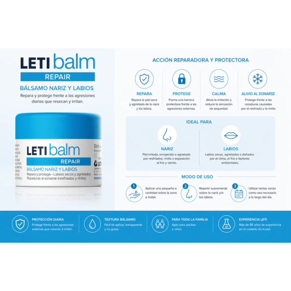 LETIbalm bálsamo reparador nariz y labios 10 ml