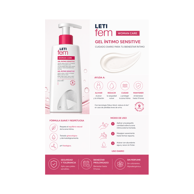 LETIfem GEL INTIMO SENSITIVE 250 ml