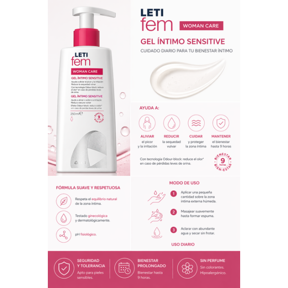 LETIfem GEL INTIMO SENSITIVE 250 ml