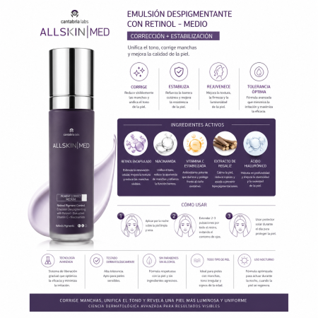 allskinmed retinol despigmentante medio 50ml 2