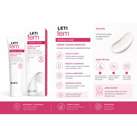 Letifem crema vulvar hidratante calmante zona intima sensible sequedad irritacion 2