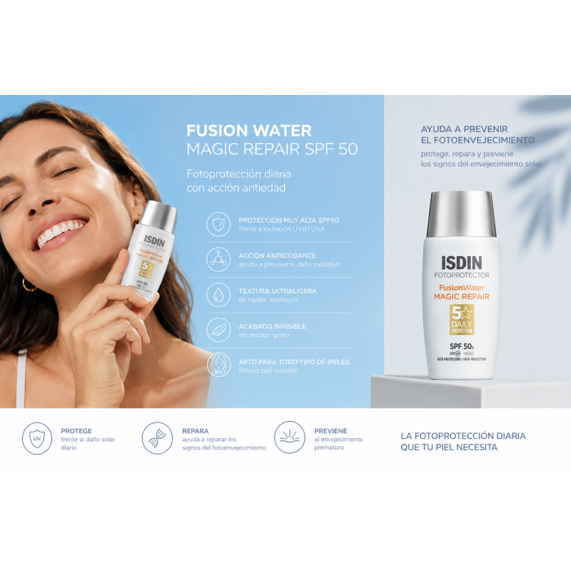 Fusion Water MAGIC Repair SPF50 | Fotoprotector Facial Antiedad