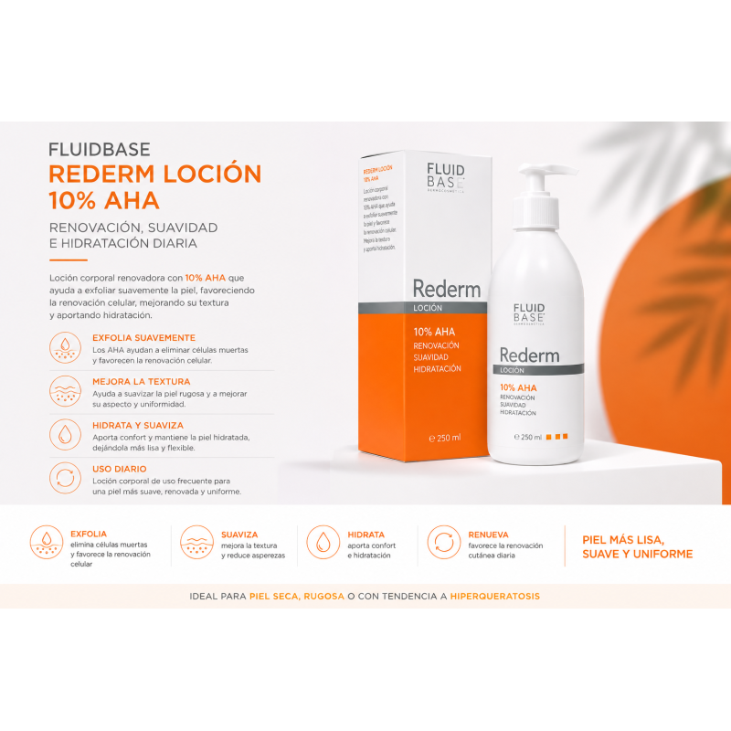 Fluidbase Rederm Loción 10% AHA 250 ml | Loción Corporal Renovadora